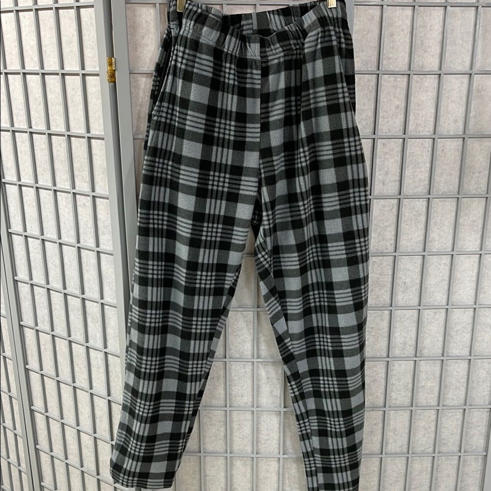 Plaid Black and Grey Men's Flannel Pyjama Pants